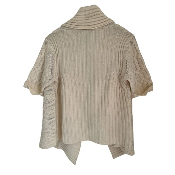 Sutton Studio Cashmere Cable Knit Open Front Cardigan Sweater Ribbed Collar - Picture 9 of 14